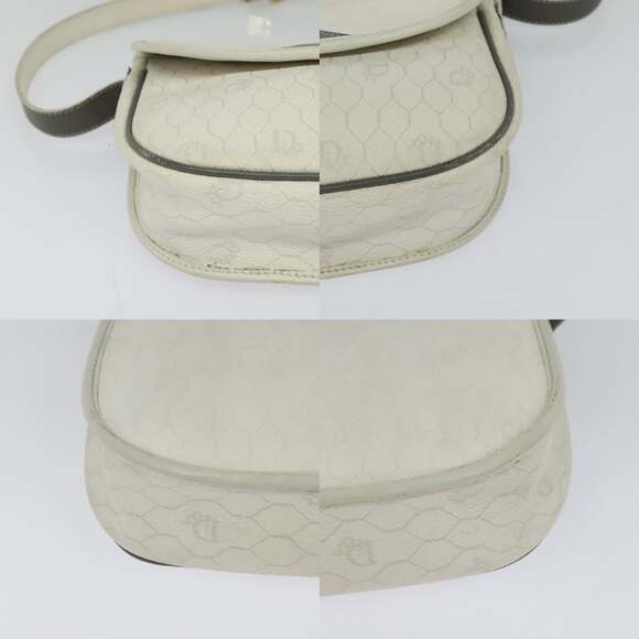 DIOR Honeycomb Canvas Shoulder Bag Pvc White Gold - Picture 10 of 12